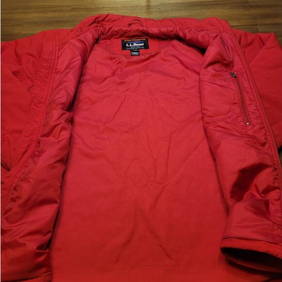 Vintage LL Bean Men’s Red Hooded Anorak Jacket L Full Zip Rain Windbreaker EUC - Picture 8 of 10